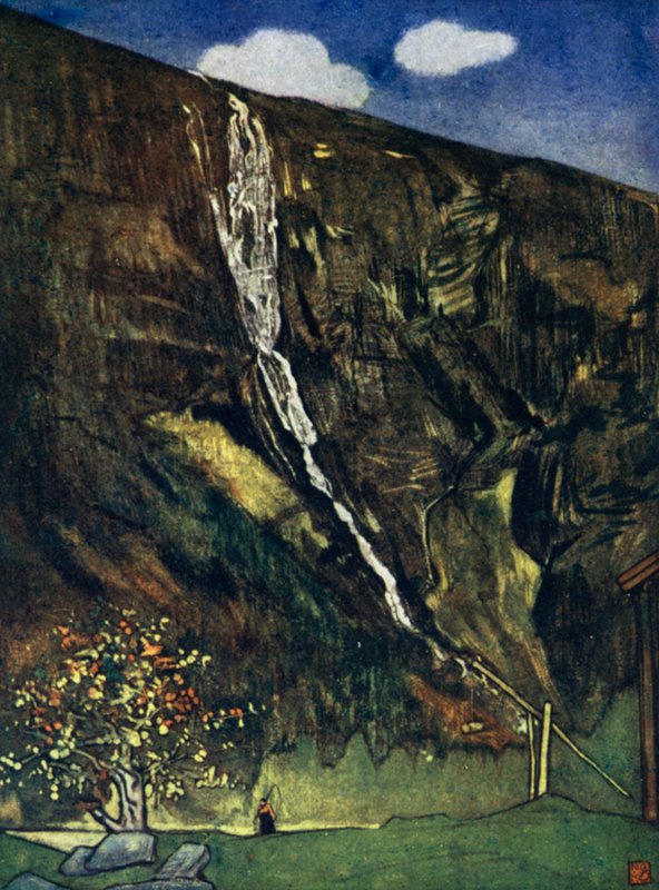 Norway: Romsdals Waterfall (colour litho) 作者 尼科·容曼