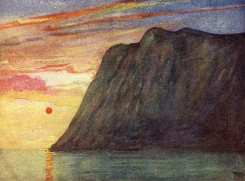 Norway: The Midnight Sun (colour litho) 作者 尼科·容曼