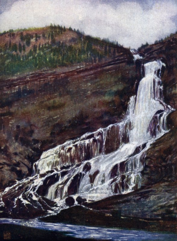 Norway: Vaefos, Hildal, Hardanger (colour litho) 作者 尼科·容曼