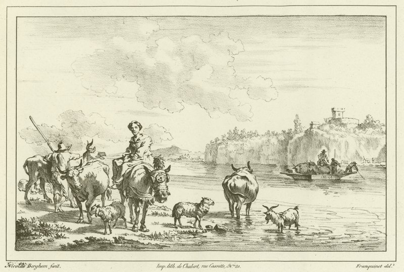 骡子的女人 作者 尼古拉斯·彼得斯（Nicolaes Pietersz）。 Berchem