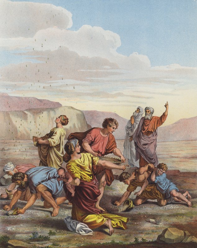 希伯来人在沙漠中从天堂收集吗哪 作者 尼古拉斯·普桑（Nicolas Poussin）