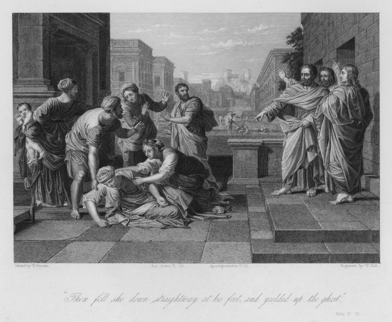 The Death of Sapphira, Acts V 作者 尼古拉斯（后）普桑