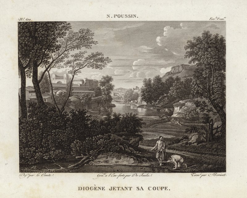 Diogene扔她的杯子 作者 尼古拉斯·普桑（Nicolas Poussin）