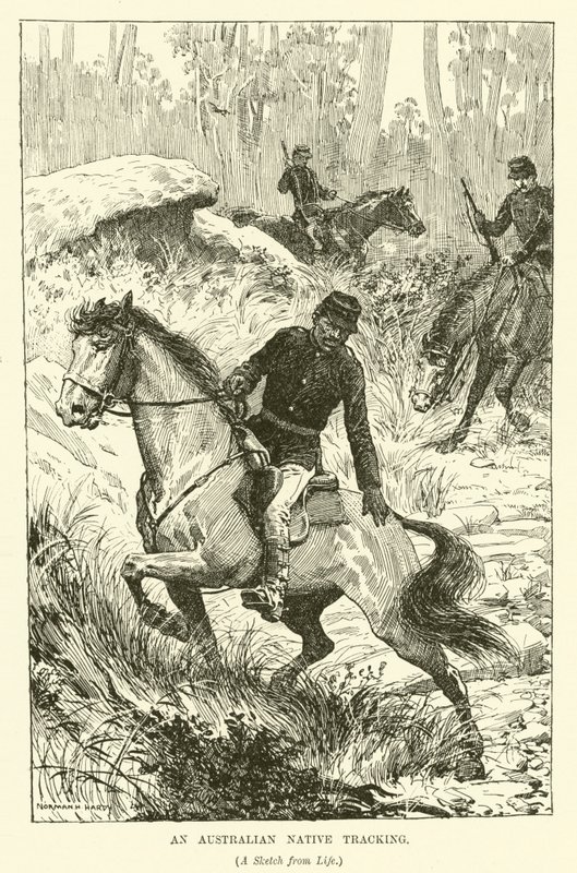 An Australian Native tracking (engraving) 作者 诺曼·哈迪