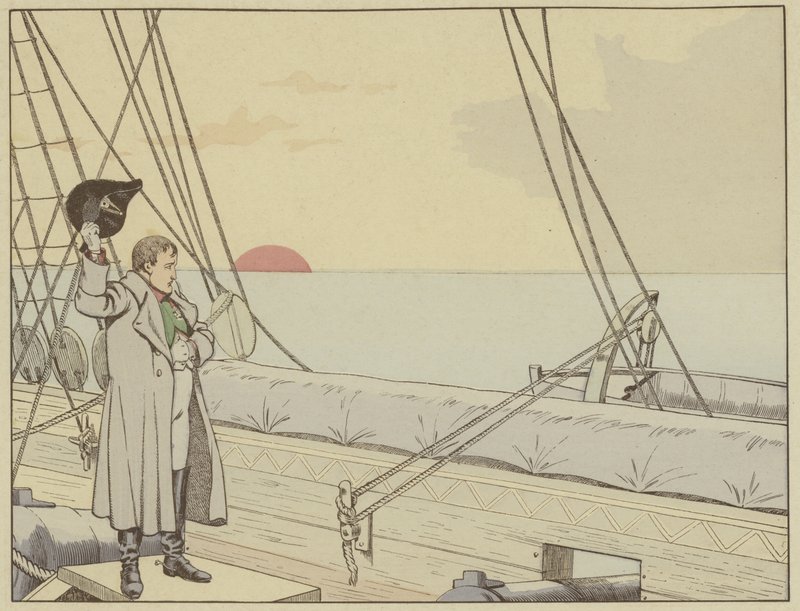 拿破仑在1815年7月15日向英国投降后，登上了HMS Bellerophon 作者 Onfray de Breville工作