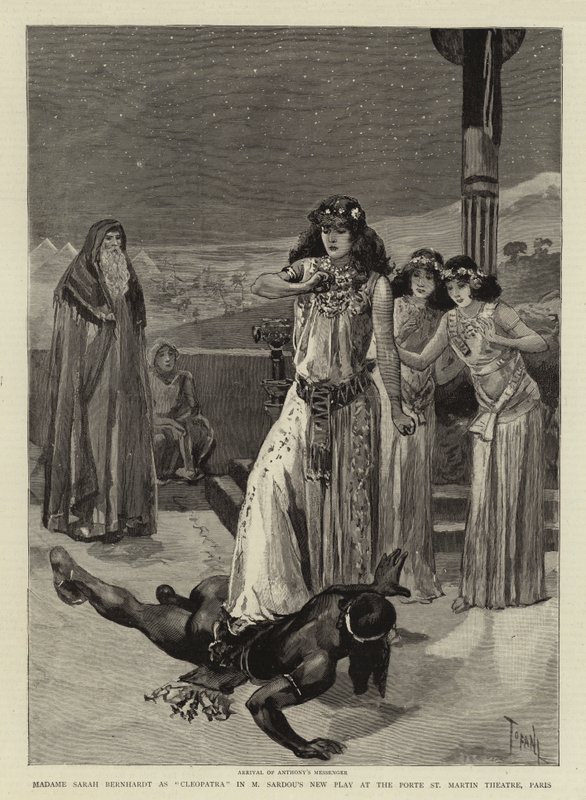 Sarah Bernhardt夫人在巴黎Porte St Martin剧院的M Sardou新剧中饰演Cleopatra 作者 奥斯瓦尔多·托法尼（Oswaldo Tofani）