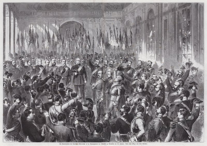 Proclamation of King Wilhelm I of Prussia as Emperor of Germany, Hall of Mirrors, Palais de Versailles, France 作者 奥托·埃德蒙·冈瑟（Otto Edmund Guenther）