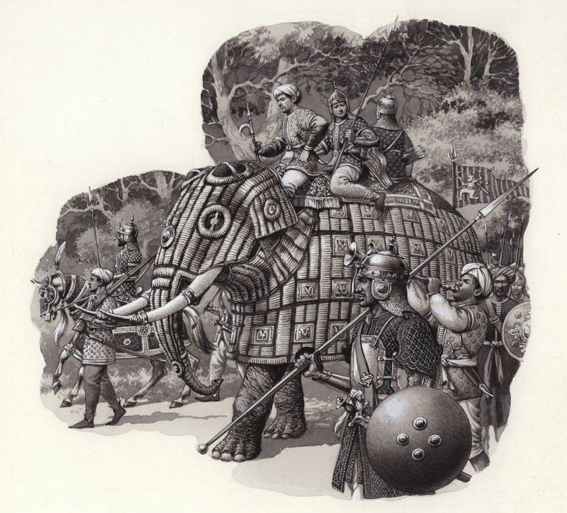 中国装甲军象（水粉纸本） 作者 帕特（1907-95）尼科尔