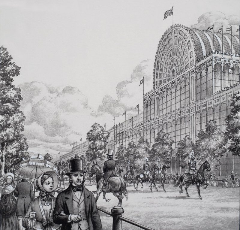 水晶宫（水粉纸） 作者 帕特（1907-95）尼科尔