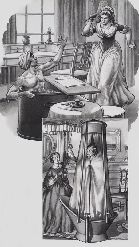 让-保罗-马拉（1743-93 年）和迪斯雷利（1804-81 年）（纸面水粉画） 作者 帕特（1907-95）尼科尔