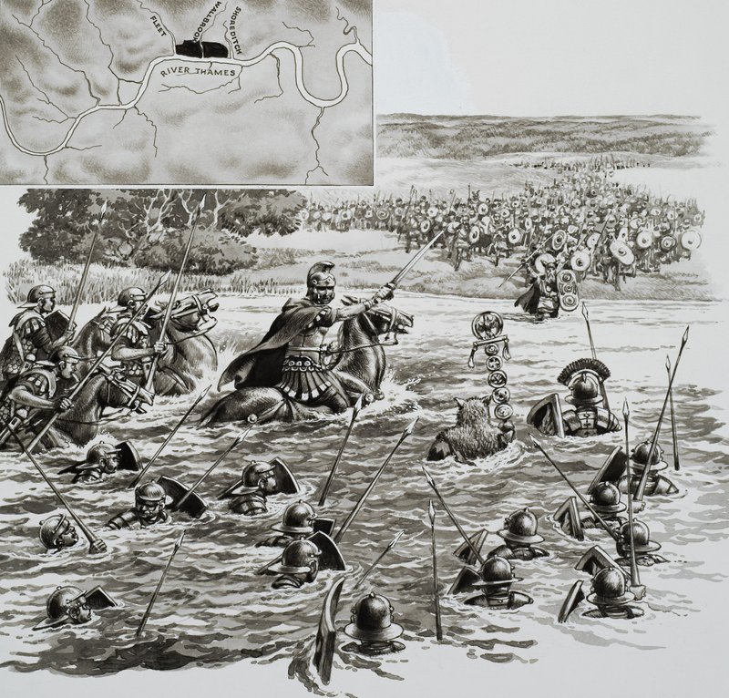伦敦：罗马人建造的首都（纸面水粉画） 作者 帕特（1907-95）尼科尔