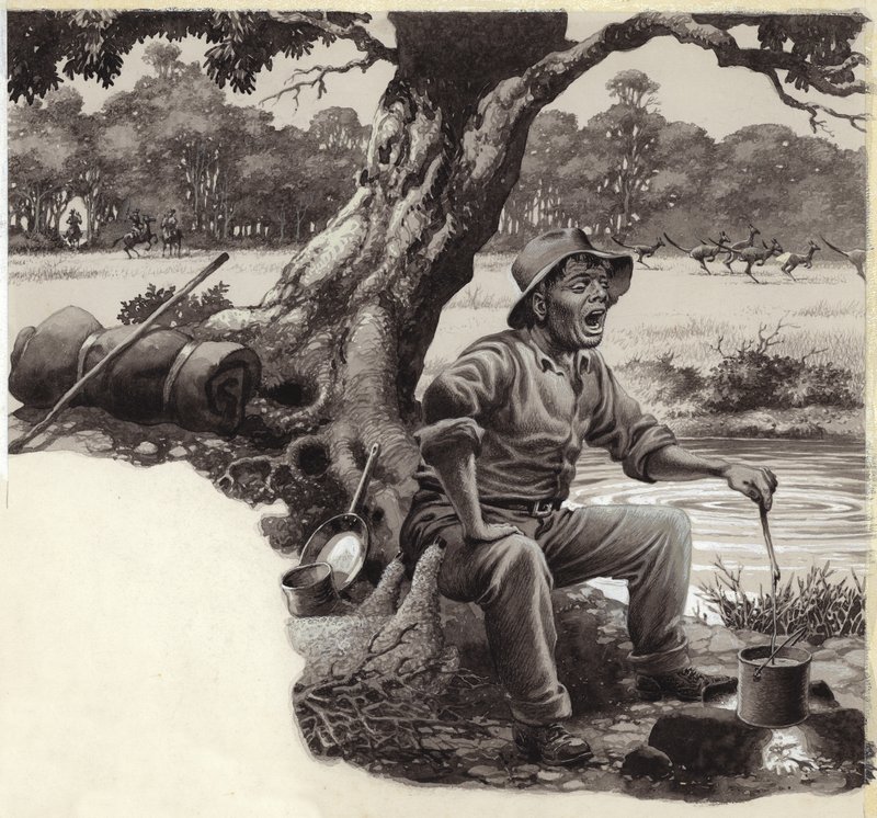 快乐的流浪汉（水粉画纸） 作者 帕特 (1907-95) 妮可
