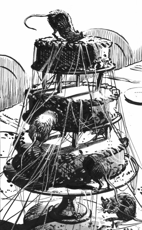 查尔斯-狄更斯为《远大前程》创作的插图（钢笔和墨水） 作者 帕特 (1907-95) 妮可