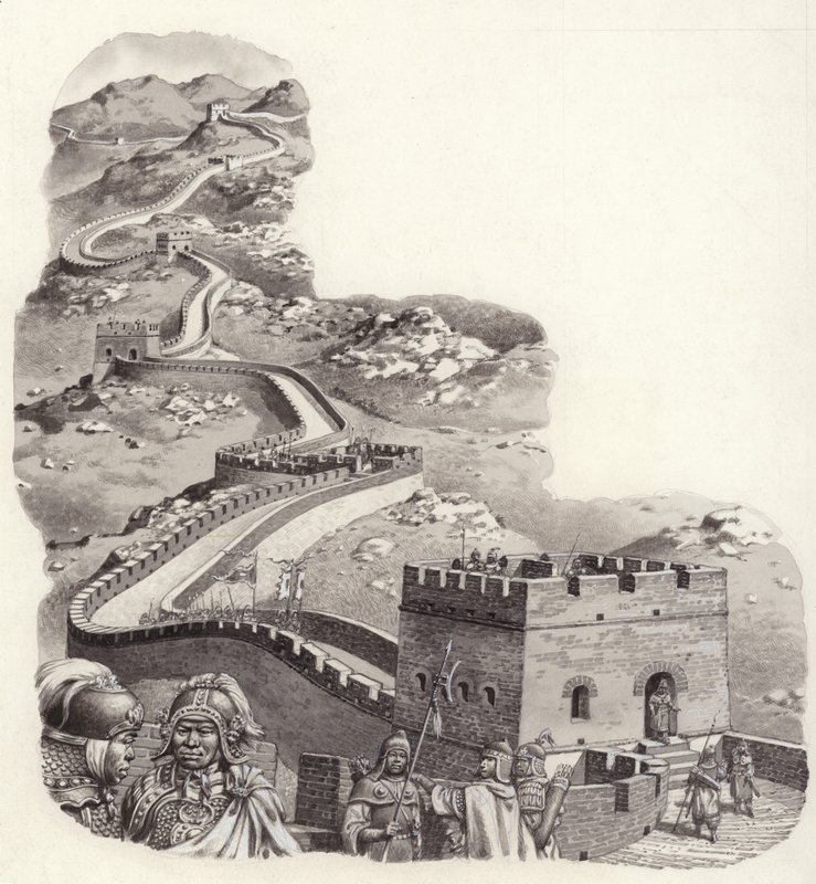 中国长城（纸上水粉画） 作者 帕特 (1907-95) 妮可