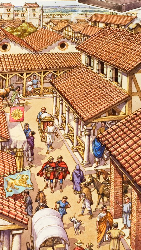 罗马时代伦敦的典型街道 作者 帕特 (1907-95) 妮可