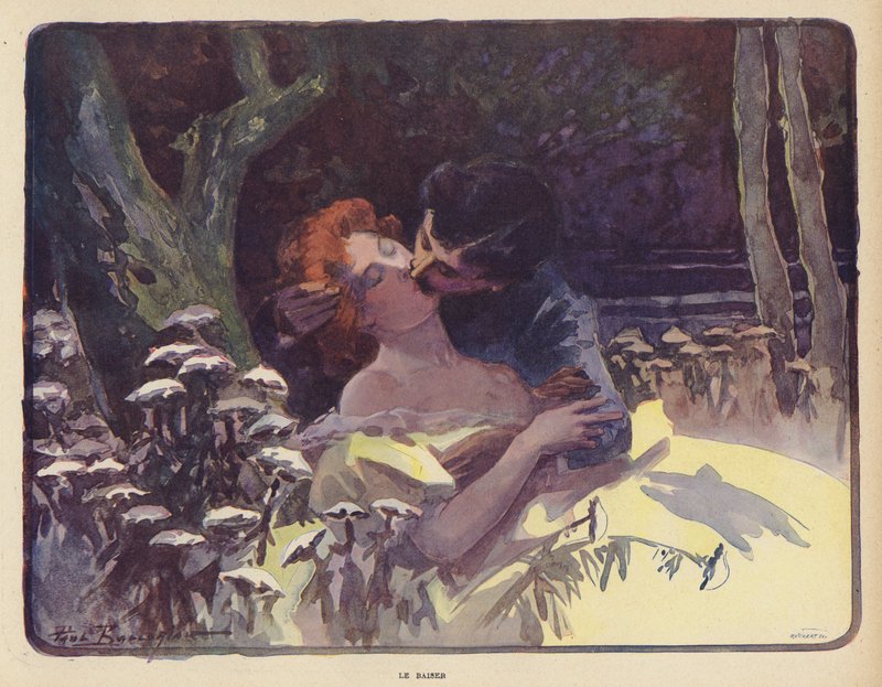 The Kiss (colour litho) 作者 保罗·巴鲁里奥