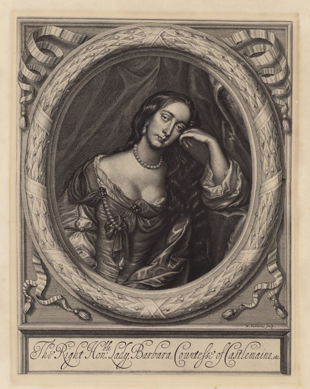 Barbara Villiers，卡斯尔梅恩伯爵夫人，查理二世国王的情妇（版画） 作者 彼得（继）莱利