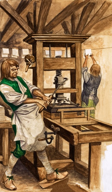 卡克斯顿出版社（纸上水粉） 作者 彼得·杰克逊