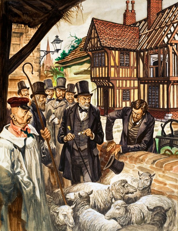 路易斯·巴斯德（Louis Pasteur）看到了他的炭疽疫苗实验结果 作者 彼得·杰克逊