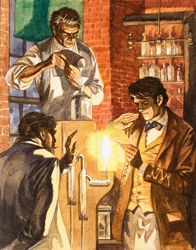 托马斯爱迪生和约瑟夫斯旺创造了电灯 作者 彼得·杰克逊