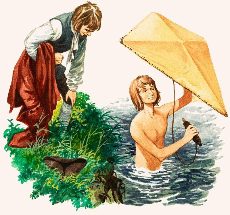 当他们年轻时：本杰明-富兰克林（纸上水粉画 作者 彼得·杰克逊