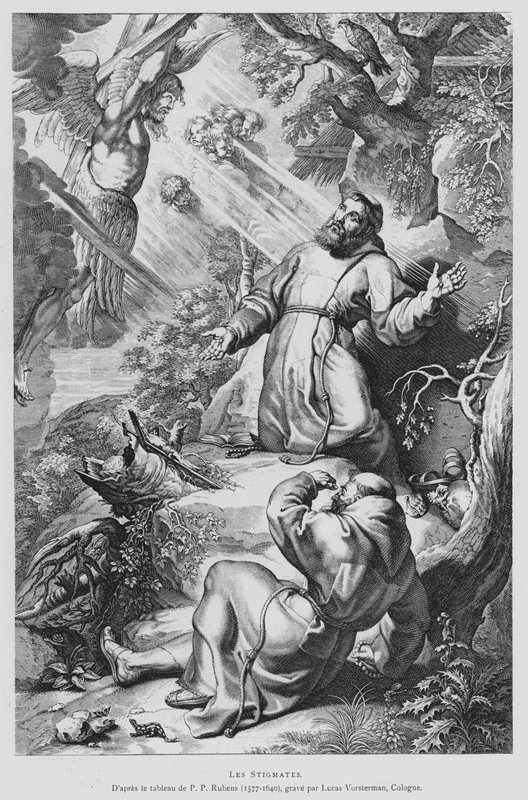 St Francis Receiving the Stigmata (litho) 作者 彼得·保罗（后）鲁本斯