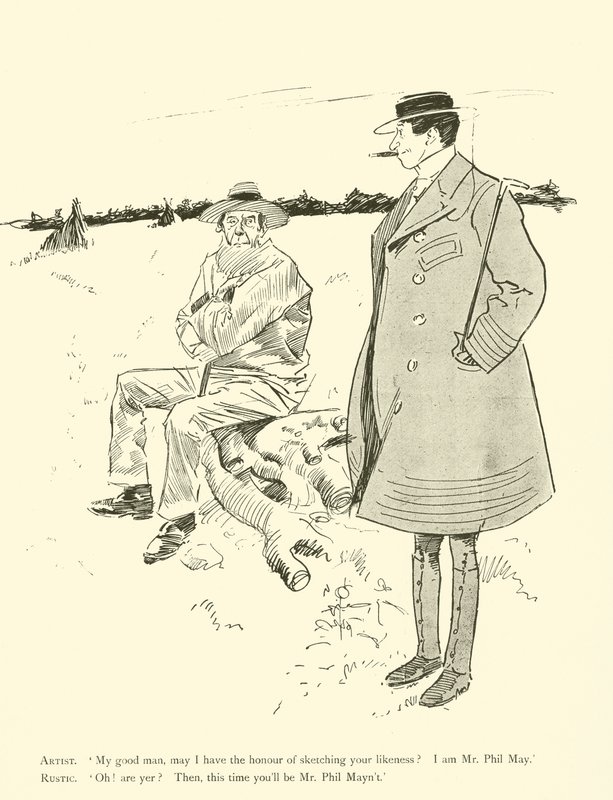 Phil May 的卡通，来自 1890 年代（石版画） 作者 菲尔·梅