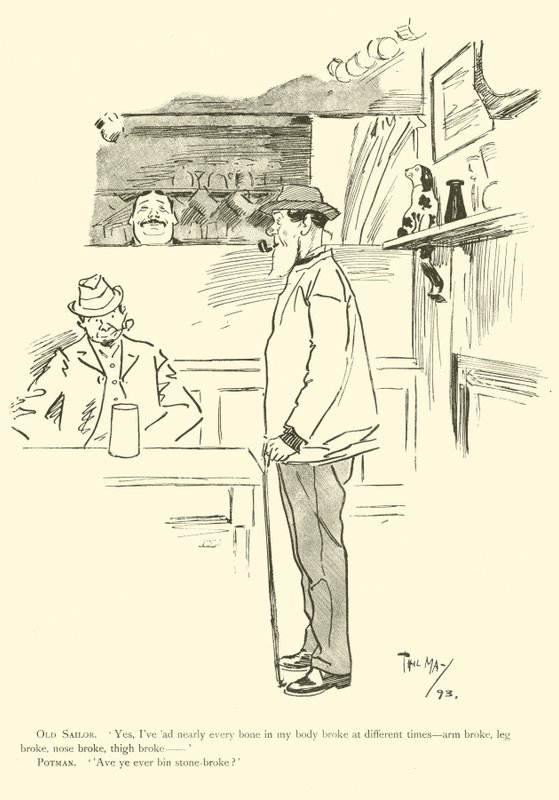 Phil May 的卡通，来自 1890 年代（石版画） 作者 菲尔·梅