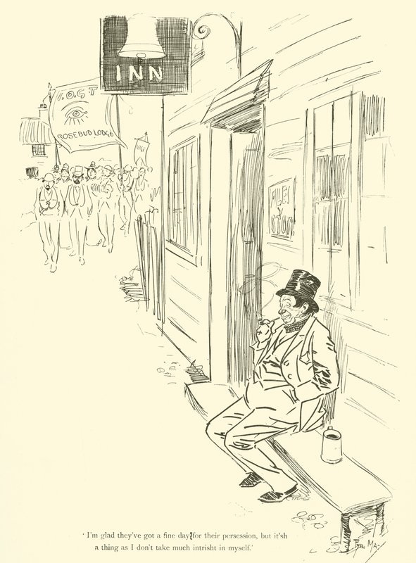 菲尔·梅 (Phil May) 的卡通画，来自 1890 年代（石版画） 作者 菲尔·梅