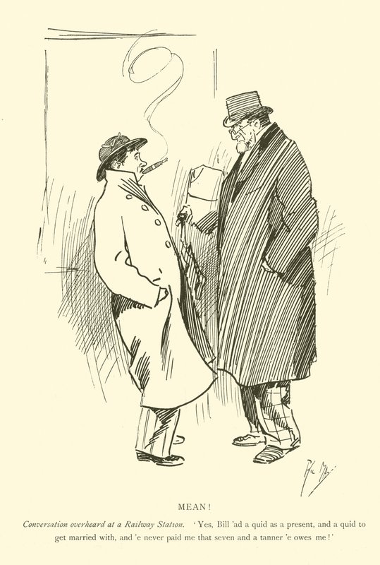 菲尔·梅 (Phil May) 的卡通画，来自 1890 年代（石版画） 作者 菲尔·梅