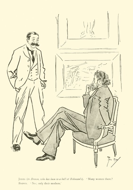 Phil May 的卡通，来自 1890 年代（石版画） 作者 菲尔·梅