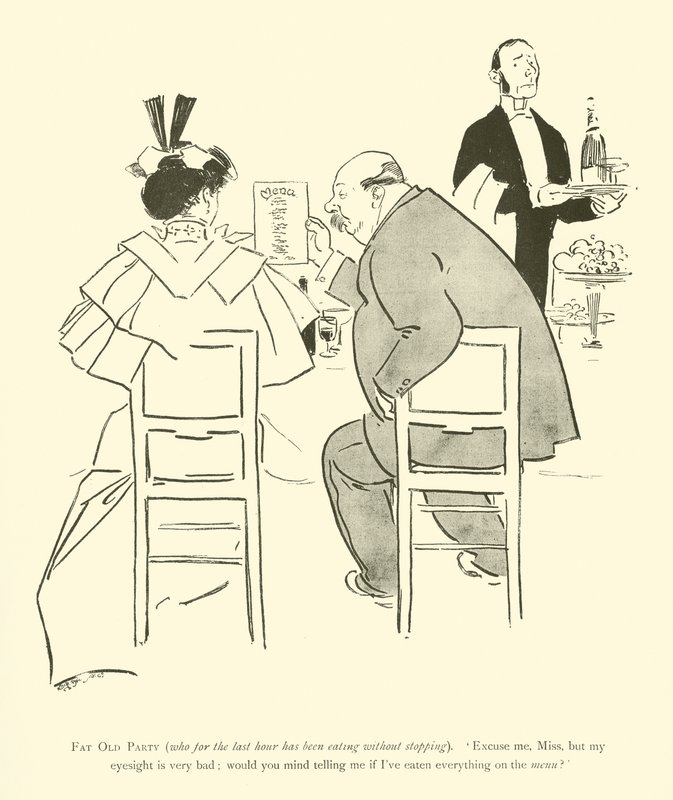 Phil May 的卡通，来自 1890 年代（石版画） 作者 菲尔·梅