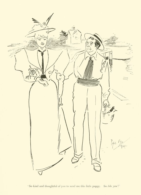 Phil May 的卡通，来自 1890 年代（石版画） 作者 菲尔·梅