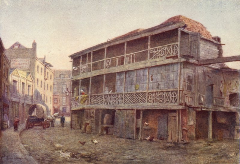 最后的Kings Head Inn，Southwark，1884 作者 菲利普·诺曼