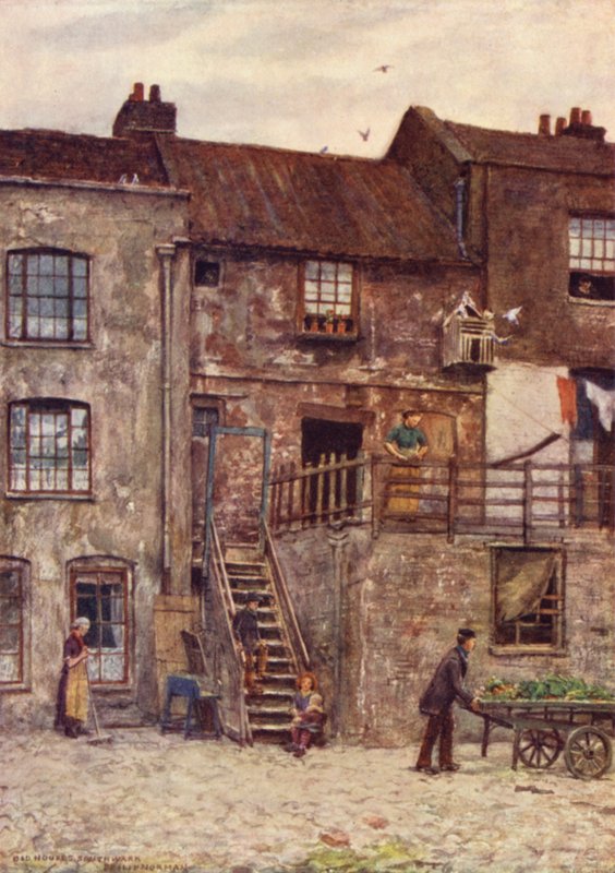 老房子，白色哈特旅馆内院，Southwark，1884 作者 菲利普·诺曼