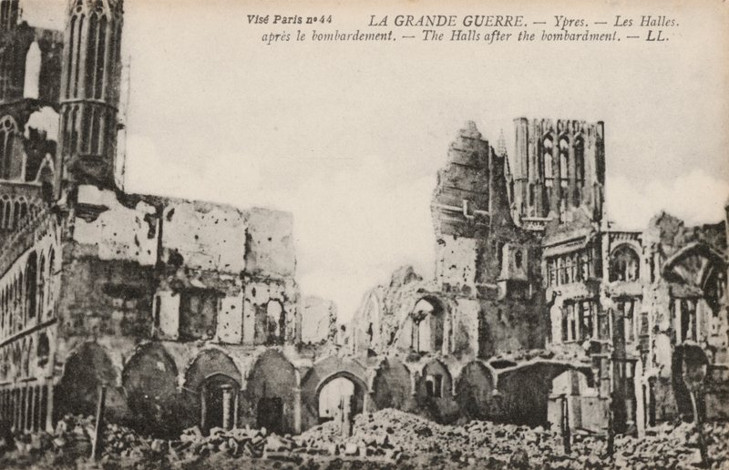 Ruins of the Cloth Hall, Ypres, Belgium, after the bombardment during the First World War 作者 比利时摄影师