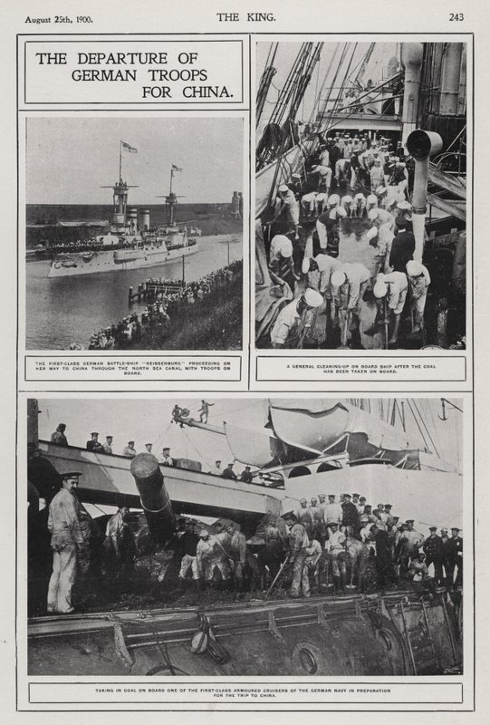 Departure of German troops for China to suppress the Boxer Rebellion, August 1900 (b/w photo) 作者 德国摄影师