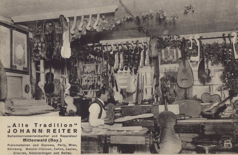 Johann Reiter, Maker and repairer of stringed instruments, Mittenwald, Bavaria (b/w photo) 作者 德国摄影师