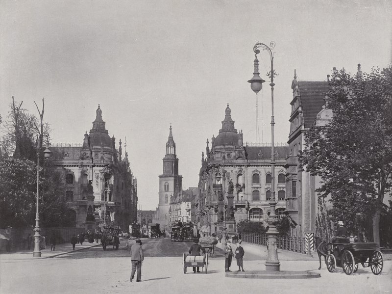 Kaiser Wilhelm-Brucke 和 Kaiser Wilhelm-Strasse（黑白照片） 作者 德国摄影师