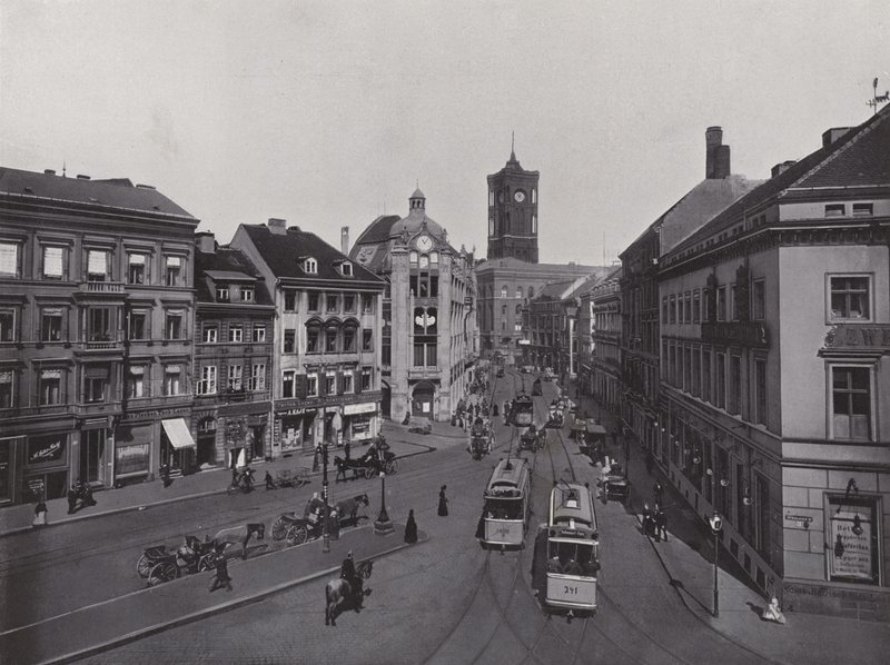 Molkenmarkt、Spandauer Strasse 和市政厅（黑白照片） 作者 德国摄影师