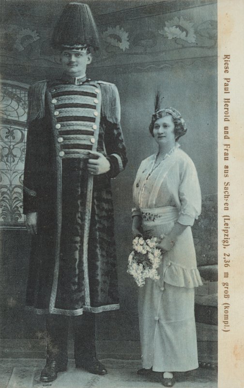 Paul Herold, German giant, and his wife (b/w photo) 作者 德国摄影师