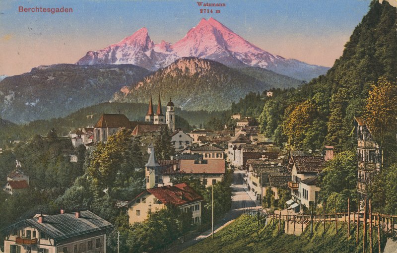 德国贝希特斯加登的瓦茨曼山。明信片寄于 1913 年。 作者 德国摄影师