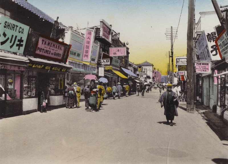 日本，约1912年。神户松町街(照片) 作者 摄影师 日本人