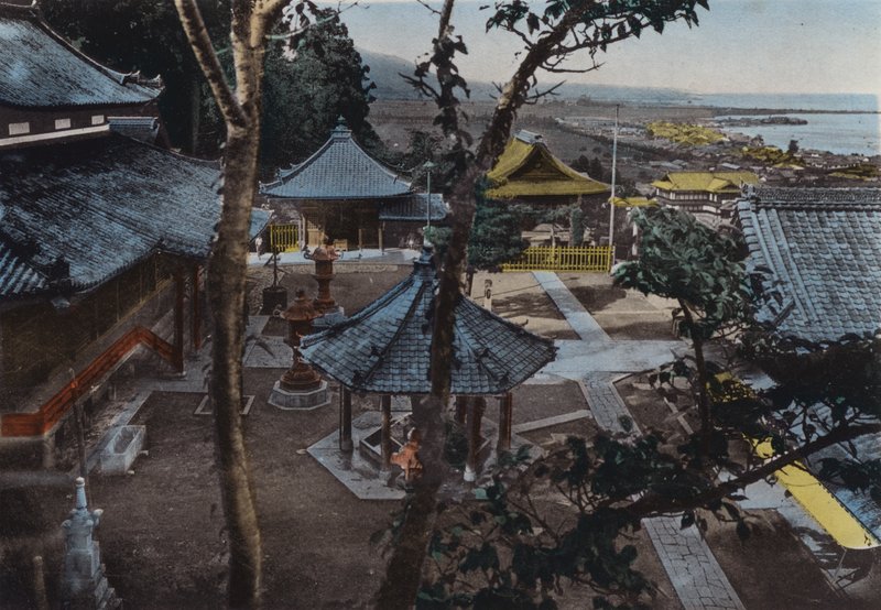 日本，约1912年。Miidera，京都附近的近江八景之一(照片) 作者 摄影师 日本人