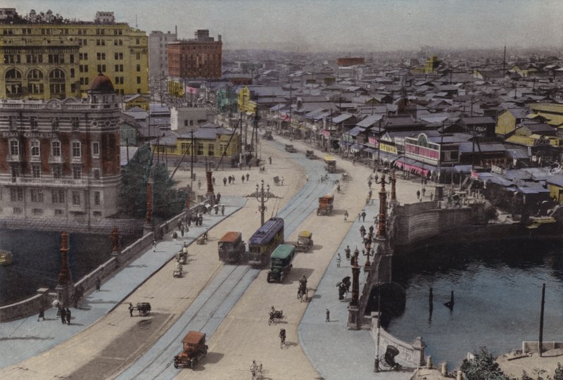 日本，约 1912 年：东京日本桥街（照片） 作者 摄影师 日本人