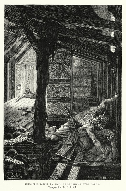Emir-Feir 用力抓住 Bohemond 的手（雕刻） 作者 皮埃尔·弗里特尔