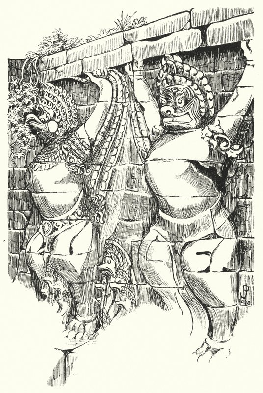 嘎鲁达人，大象台（雕刻）。 作者 皮埃尔·简纳拉特·德·比尔斯基