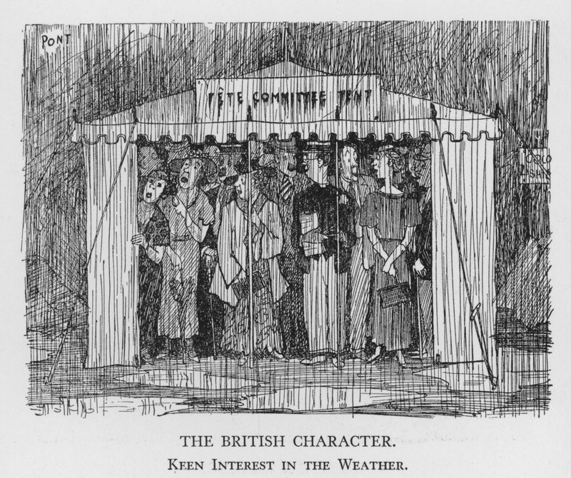 The British Character, Keen Interest in the Weather (litho) 作者 蓬