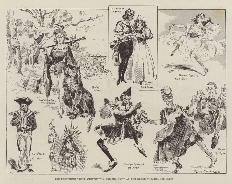 Pantomime Dick Whittington和他的猫，在伊斯灵顿的大剧院 作者 拉尔夫·切弗