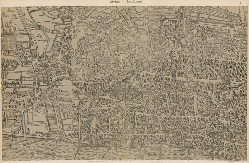 Civitas Londinium，来自伊丽莎白女王统治时期的市政厅图书馆的原始调查 作者 拉尔夫·阿加斯（Ralph Agas）